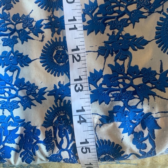 Lucky Penny Large leather reversible Purse tan and blue floral - Picture 16 of 16